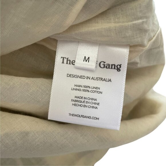 NWT Anthropologie The Wolf Gang Mirador Tan Linen Mini Dress Swirl SZ 6 - Picture 12 of 16